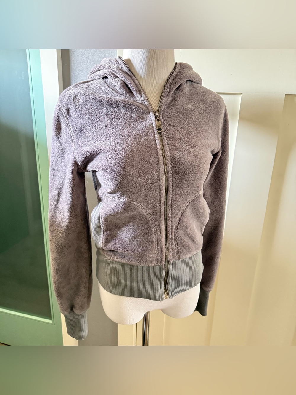 Vintage Y2K Roxy Surf Full Zip Fleece Hoodie Sweater Taupe Sz Medium